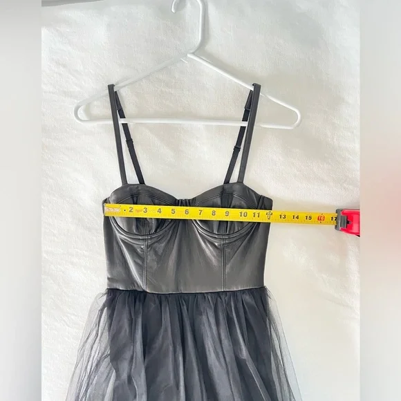 real leather mini dress Keyana Strapless Faux Leather Dress